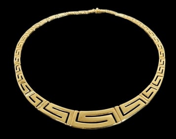 Vintage 14K Gold Greek Key Necklace