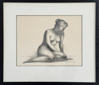Graphite on Paper, Female Nude, Clara Klinghoffer