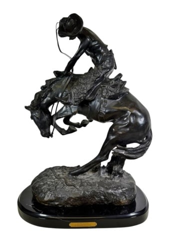 Cast Bronze Sculpture, Remington, "Rattlesnake" (1 of 6)