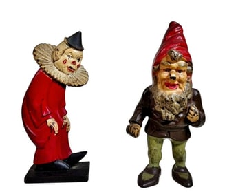 Antique Cast Iron Painted Doorstops (2pc)