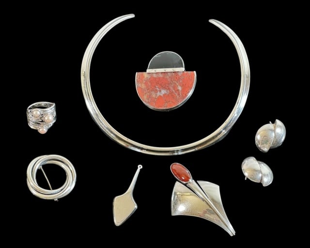 Sterling Silver Modernist Jewelry (8pc) (1 of 9)