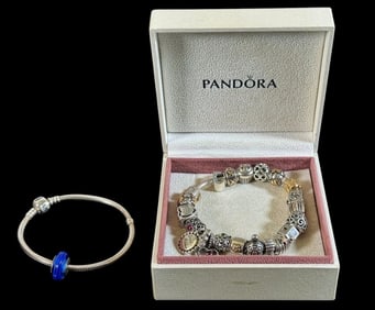 Pandora Sterling Silver, 14K Gold Bracelets (2pc)