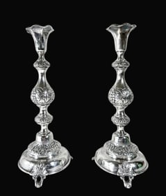 19th C. Russian Silver Candlesticks, Szekman