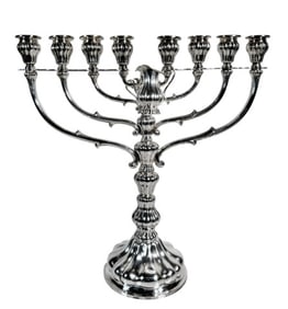 Antique Hungarian Continental Silver Menorah