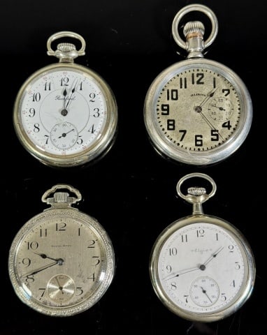 Antique 17-19J Pocket Watches (4pc) (1 of 14)