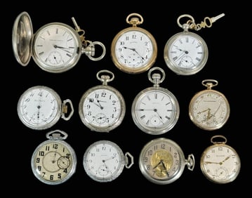 Antique Pocket Watches, Various Makers, (11pc)