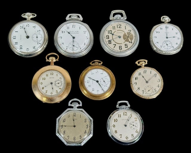 Antique Pocket Watches, Mixed Makers (9pc) (1 of 5)