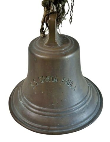 Antique Cast Bronze Ship's Bell, S.S. Santa Paula (1 of 6)
