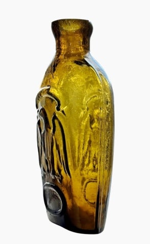 19th C Half Pint Double Eagle Flask - 2