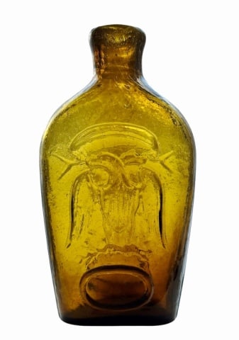 19th C Half Pint Double Eagle Flask - 3