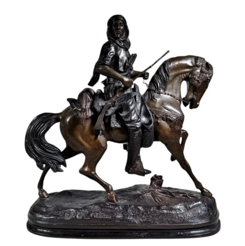 Cast Bronze Sculpture, Mounted Arab (1 of 9)