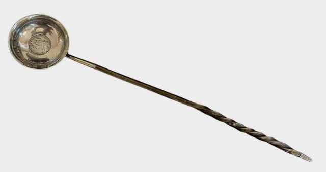 18th C Silver Ladle with 1736 George II Shilling (1 of 8)