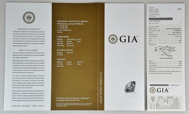 GIA Certified Diamond, 3.34 cts, SI2, E Color - 6