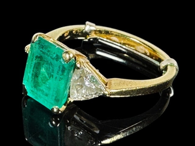 Two 14K Gold Diamond, Emerald Rings (2pc) - 3