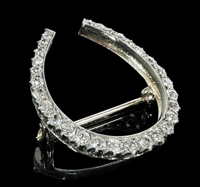 14K Gold Diamond Horseshoe Pin (1 of 5)