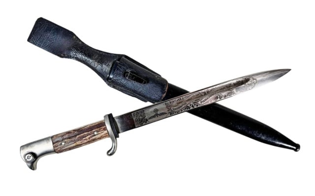 WW2 German Double Etched K98 Bayonet, Weyersberg (1 of 12)