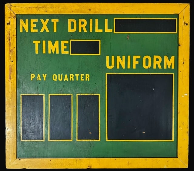 WW2 US Army Painted Wooden Barracks Drill Board (1 of 3)