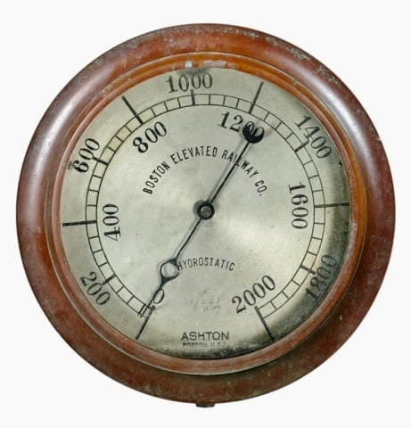 Antique Boston Elevated Railway Steam Gauge (1 of 4)