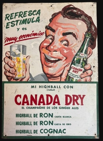 Tin Litho Advertising Sign, Canada Dry (1 of 4)
