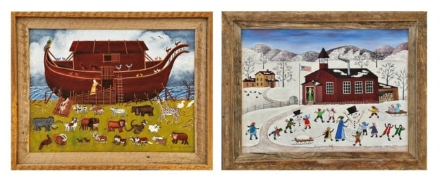 Two Oil on Canvas Paintings, Alice Hines (1 of 8)