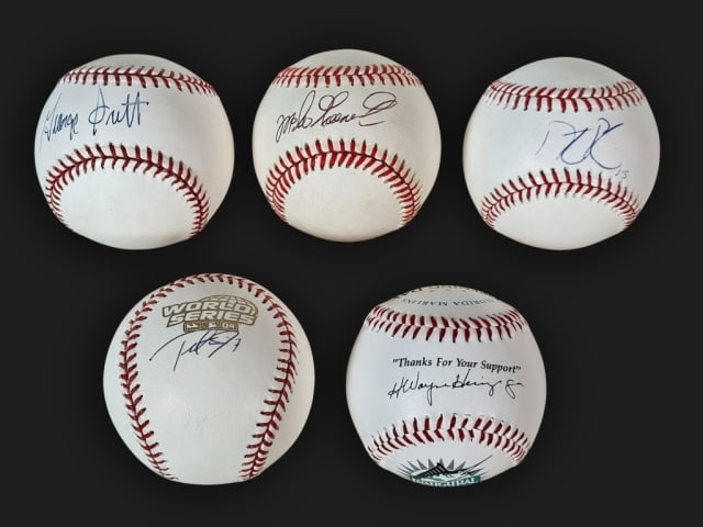 MLB Red Sox Signed Baseballs, HOF G. Brett (5pc) (1 of 9)