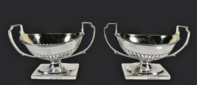 1800 George III Sterling Silver Master Salts (2pc) (1 of 7)
