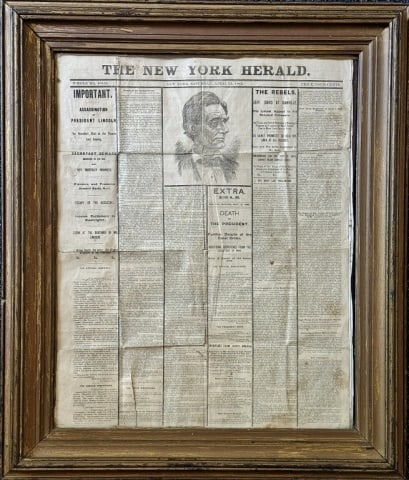 Abraham Lincoln Assassination, NY Herald, 1865 (1 of 4)