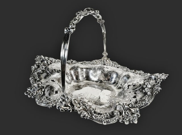 Antique Sterling Silver Basket, Shreve & Co (1 of 6)
