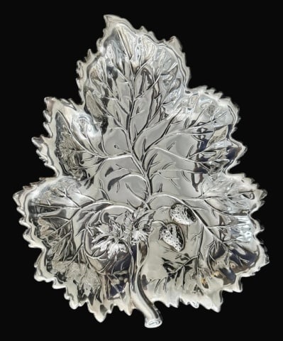 Antique Art Nouveau Leaf Form Sterling Silver Tray (1 of 4)