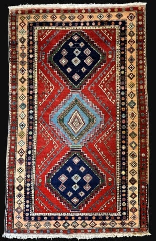Vintage Hand Loomed Oriental Scatter Rug (1 of 5)