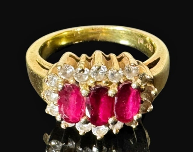 18K Gold Ruby and Diamond Ring (1 of 3)