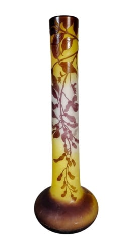 Antique French Art Glass Cameo Vase, Emile Galle (1 of 8)