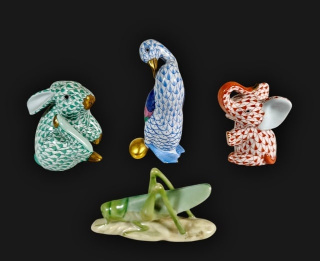 Hand Decorated Porcelain Figurines, Herend (5pc) (1 of 11)
