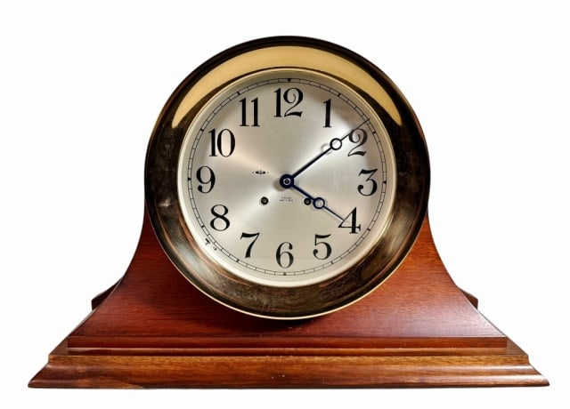 Large Brass Ship's Bell Clock, Chelsea (1 of 5)