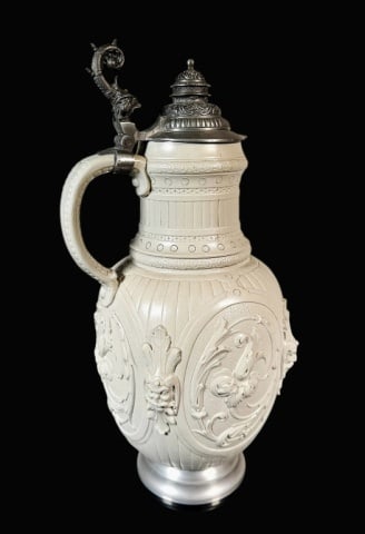 Antique Mettlach Ewer, Vileroy & Bosch (1 of 6)