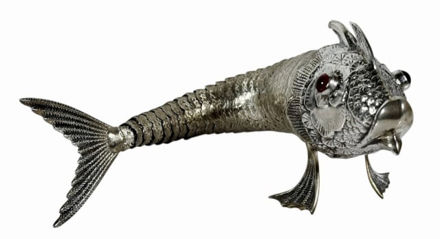 Antique Silver Fish Form Spice Box (1 of 6)
