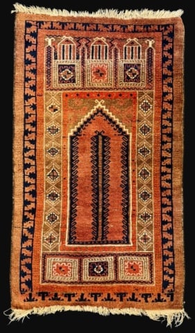 Vintage Afghan Oriental Prayer Rug (1 of 4)