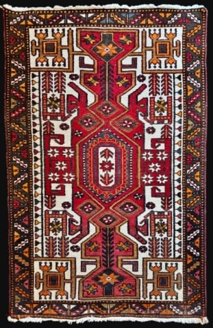 Vintage Hand Loomed Caucasian Oriental Scatter Rug (1 of 4)