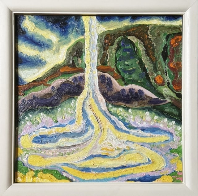 Abstract Oil On Board Painting, Gregory Amenoff (1 of 4)
