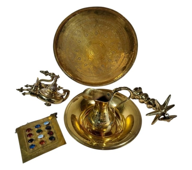 Antique Brass Judaica Items (5pc) (1 of 9)