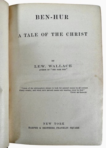Book, "Ben Hur" by Lew Wallace, 1st Ed. 1880 (1 of 5)