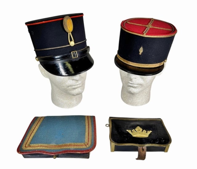 European Military Shakos, Cartridge Boxes (4pc) (1 of 8)