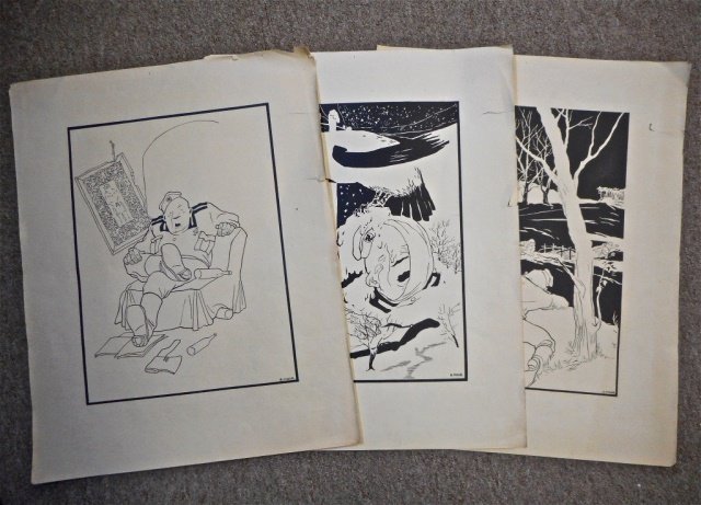 MOOR, DMITRY, Three Monochrome Prints: Three Soviet WWII era monochrome prints. One depicts an intoxicated German soldier seated in a looted house. Second print depicts a dead German soldier at night. The third print depicts a German soldi