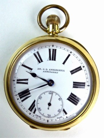 18K Gold Swiss Pocket Watch, G.D. Anklesaria (1 of 6)
