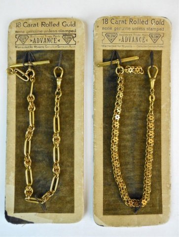 Two 18K Rolled Gold Watch Chains, with packaging (1 of 3)