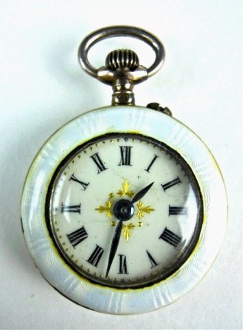 14K Gold Guilloche Enamel  Pocket Watch (1 of 2)