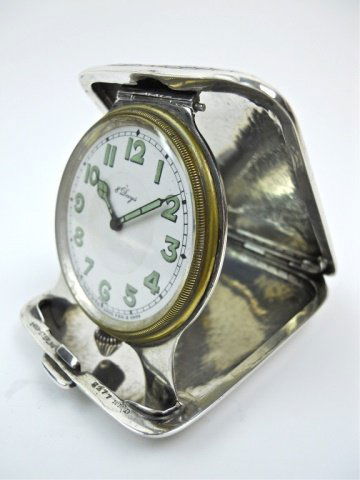 Swiss Travel Clock, Sterling Silver Case (1 of 4)