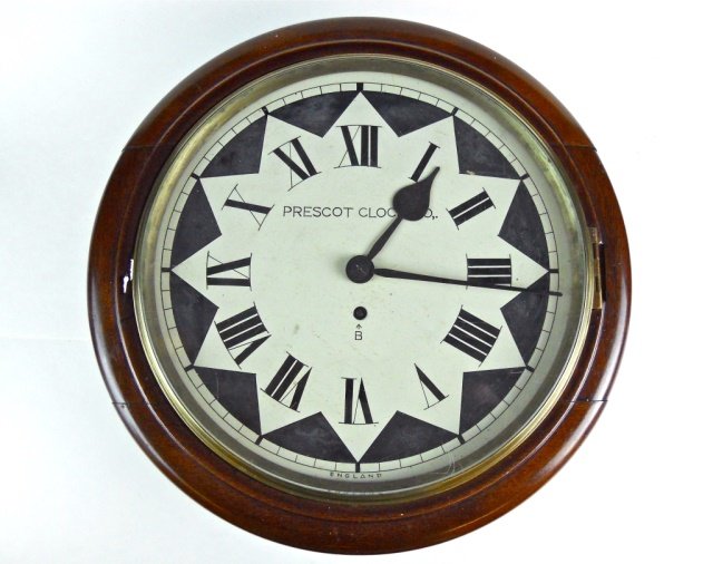 English Fusee Wall Clock, Prescott Clock Co (1 of 4)