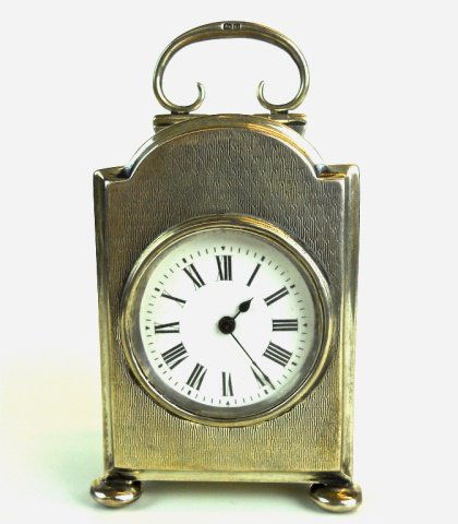 Miniature Carriage Clock,  Sterling Silver Case (1 of 6)