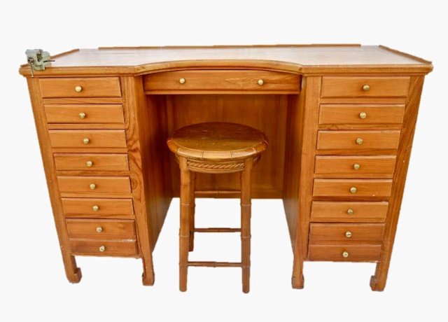 Solid Teak Watchmaker's Desk (1 of 5)